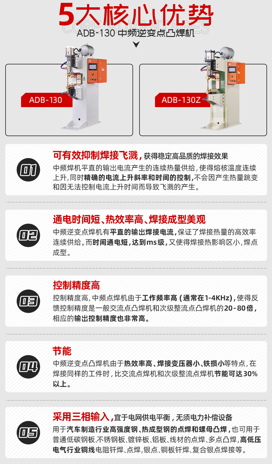 ADB-130中頻逆變點凸焊機核心優(yōu)勢